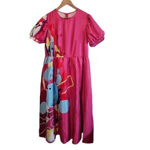 Weird Barbie Movie Dress Costume Womens Medium Pink Tulle Cosplay Midi Coquette